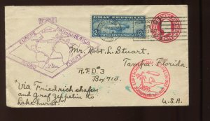 C15 Graf Zeppelin APRIL 19 1930 Uprated First Day Cover to Tampa FL (CV 993)