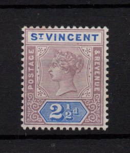 St Vincent QV 2 1/2D SG69 Fine Mint MH WS36912