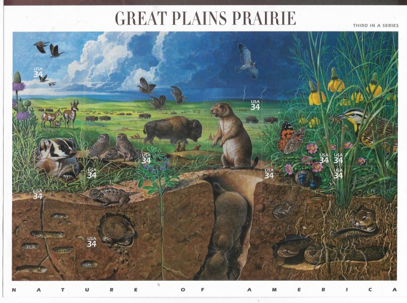 USA 3506 MNH SHEET GREAT PLAINS PRAIRIE