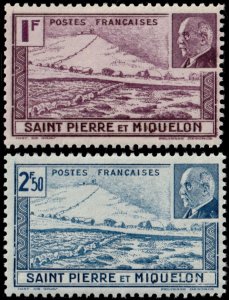 ✔️ VICHY FRANCE SPM 1941 - PETAIN & LIGHTHOUSE - Sc. 206A+B MNH ** [03P19]