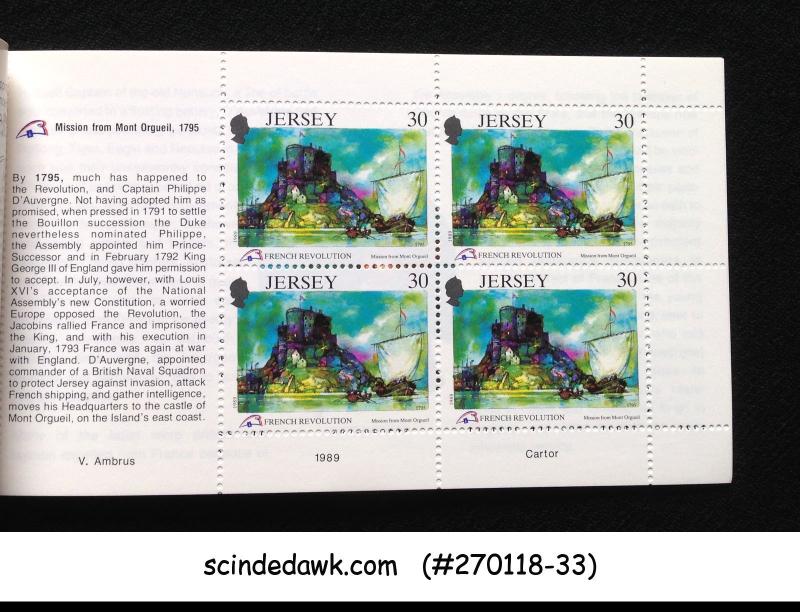 JERSEY - 1989 FRENCH REVOLUTION BICENTENNIAL - STAMPBOOKLET ( 6 PANES)