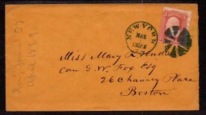 EDSROOM-150 MAJ GEN BONESTEEL COLLECTION SC#65 NEW YORK 1864 FANCY PIE CANCEL