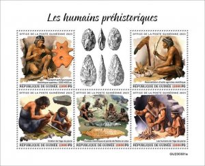 2024 04- GUINEA - PREHISTORIC HUMANS            5V  complet set    MNH ** T