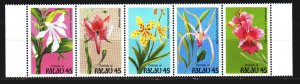 Palau. 1990. 361-65. Orchids, flowers, flora. MNH. 