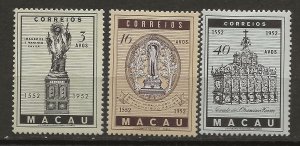 Macao (China) 365-367 MLH VF 1952 SCV $45.00* (jr*)