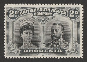 RHODESIA 1910 KGV Double Head 2d black & slate, perf 15. MNH **. Certificate.