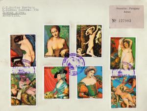 Paraguay 1975 Sc#1556/1563 Paintings National Gallery London Set (8) Registered