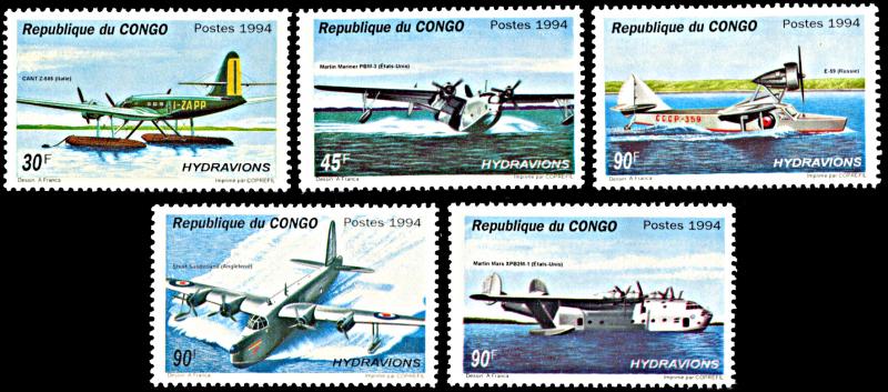 Congo 1067-1071, MNH, Seaplanes