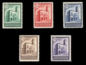 San Marino #134-138 Cat$497.50, 1932 General Post Office, set of five, hinged