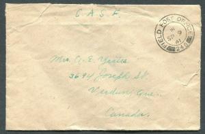 CANADA WWII MILITARY COVER F.P.O. CANCEL