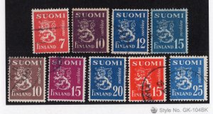 Finland 1947-52 7m to 25m Lion, Scott 260-262, 273, 293, 295-296, 303-304 used