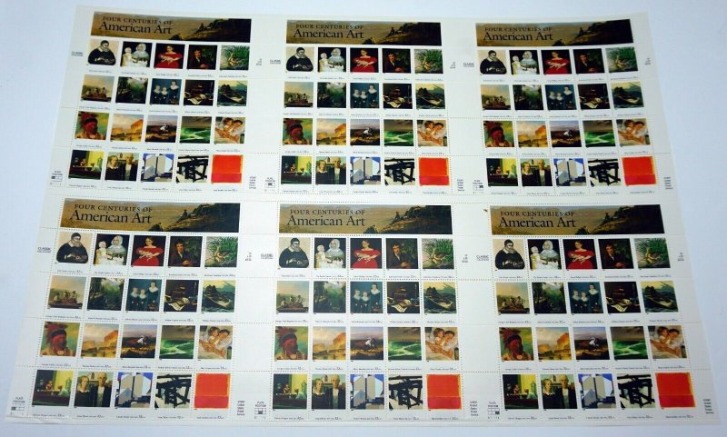 USA #3236 American Art Four Centuries 1998 Full Press Uncut Sheet Mint NH