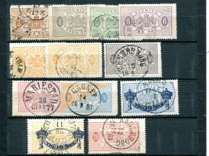 Sweden #01/11, 026-7  used F-VF HICV   -  Lakeshore Philatelics