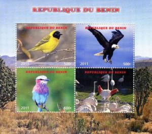 Benin 2011 Various Birds Sheet (4) Perforated mnh.vf