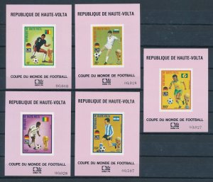 [112798] Upper Volta Burkina Faso 1974 World Cup football Imperf. sheets MNH