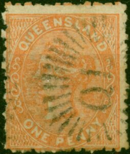 Queensland 1879 1d Dull Orange SG135 Good Used (3)