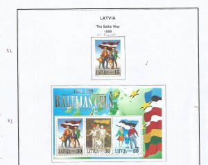 LATVIA - 1999 - The Baltic Way - Perf Single Stamp & S/Sheet-Mint Lightly Hinged