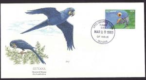 D1-Birds-FDC-Guyana-Hyacinth Macaw-1993-