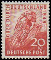 Germany #B304-B305, Complete Set(2), 1949, Sports, Bicycles / Cycling, Never ...