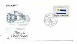 United Nations #435 Flag Series 1984, Uruguay ArtCraft  FDC