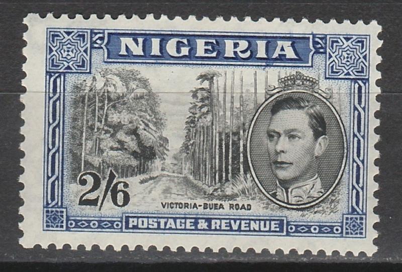 NIGERIA 1938 KGVI VICTORIA BURA ROAD 2/6 PERF 13 X 11.5