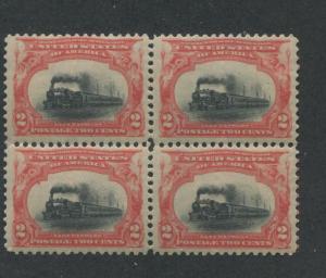 1901 US Stamp #295 2c Mint F/VF Block of 4 Pan-American Empire State Express