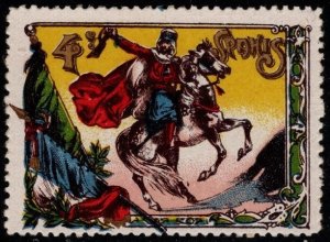 1914 WW One France Delandre Poster Stamp 4th Cavalry (Spahis) Brigade MNH