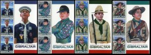 2007 Gibraltar 1210-1213x3+Tab Europe - 100th anniversary of the scout movement