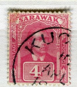 SARAWAK; Early 1900s Brooke issue fine used 4c. value