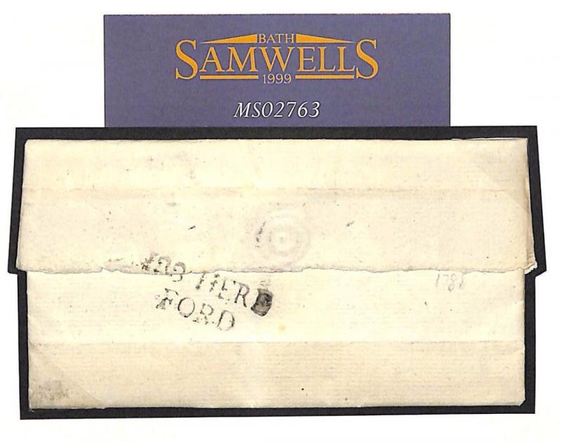 Great Britain Cover 1788 GB *HEREFORD* First Type Mileage Mark{CBP £120+}MS2763