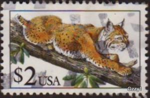 USA 1990 Sc#2482 $2 Bobcat USED.
