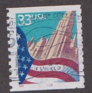 US #3280 Flag over City Used PNC Single Plate #2222