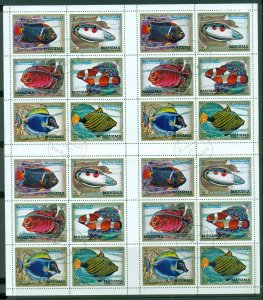 Manama 1971 Mi#777-782 Marine Life, Tropical Fish sheet CTO