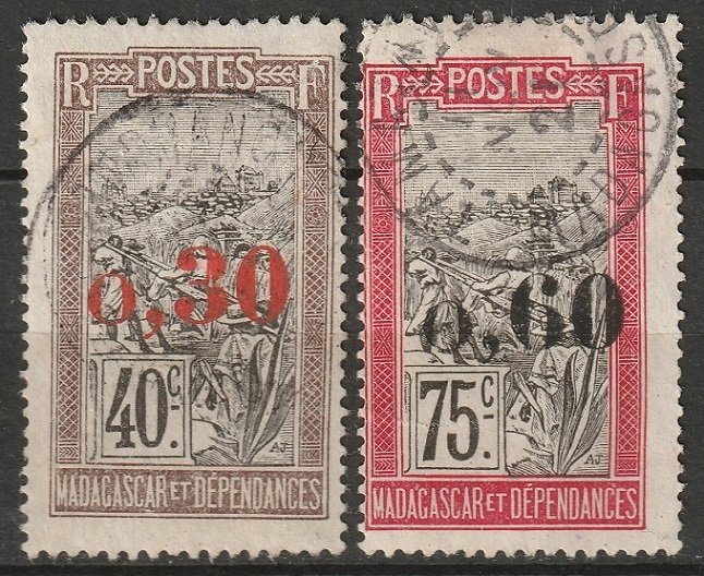 Madagascar 1921 Sc 125-6 used