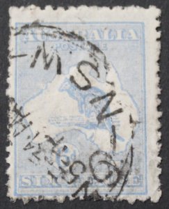 Australia 1921 Six Pence Kangaroo with Broken leg on Kangaroo SG 38da used