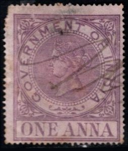 1869 India Revenue 1 Anna Queen Victoria General Stamp Duty Used