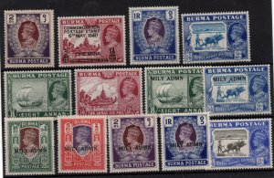 Burma KGVI mint LHM collection to 10R WS36922