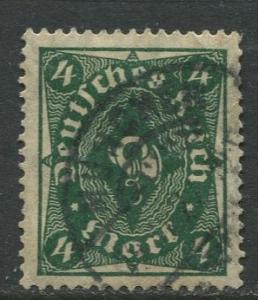 GERMANY. -Scott 187- Definitives -1922- Used - Wmk 126 - Single 4m Stamp