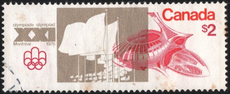 Canada SC#688 $2.00 Olympic Stadium and Flags (1976) Used