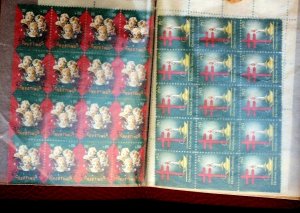 US STAMP COLLECTION MNH CHRISTMAS SEALS 16 DIFFERENT BLOCKS (243 Stamps)