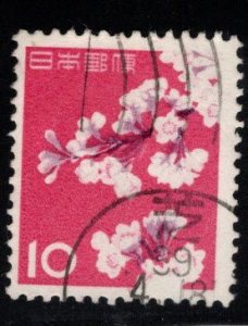 JAPAN  Scott 725 Used Cheery Blossom  1961 Flower stamp typical cancel