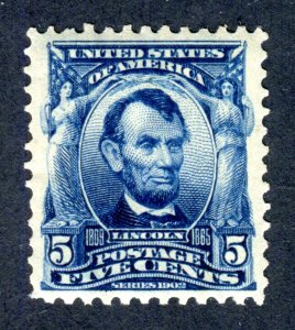 US 1902. Lincoln 5c stamp. Mint NH. Sc#304.