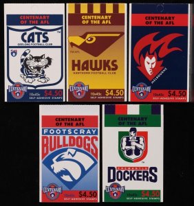 AUSTRALIA 1996 AFL Centenary booklet set of 16. MNH **. FV $72. Pfr cat $160.