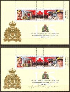 Canada 1998 Royal Canadian Mounted Police Mi.Bl.25-25I 2 S/S MNH