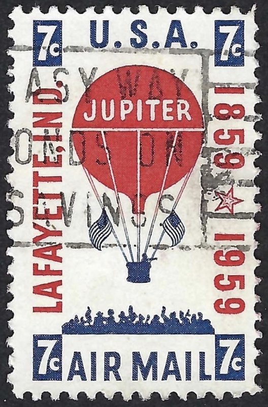 United States #C54 7¢ Balloon Jupiter (1959). Used.