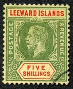 Leeward Is SG57a 5/- Green and Red/yellow on white Cat 95 pounds