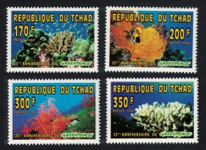 Chad Corals Greenpeace 4v 1996 MNH MI#1365-1368