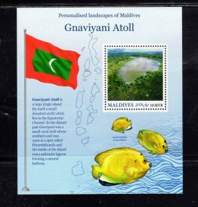 MALDIVES #3654a 2016 GNAUIYANI ATOLL MINT VF NH O.G S/S