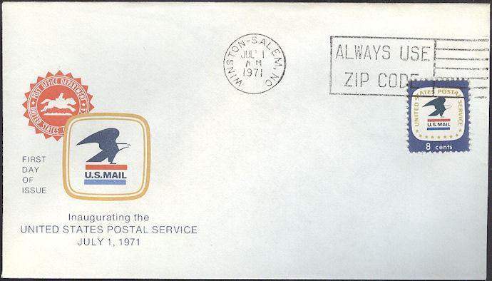 #1396 NC, Winston-Salem 7-1-71 USPS FDC