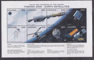 Uganda # 1485, Space - Earth Satellites, NH, 1/2 Cat